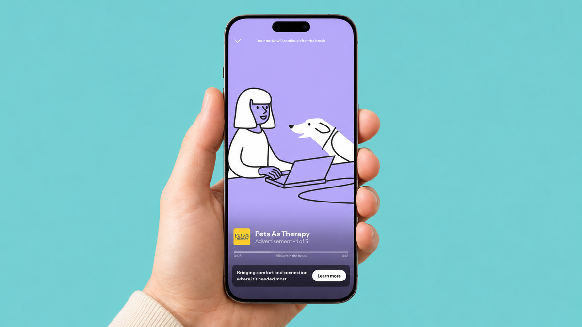 Animated Spotify advertising example by Jolt Studio